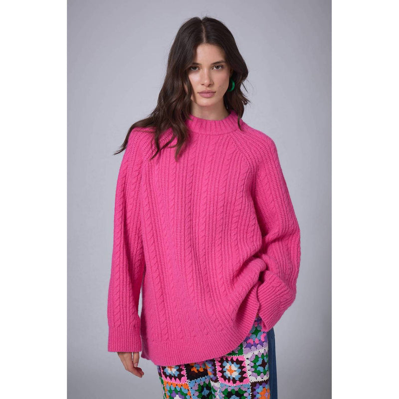 Pull Oversize Torsade - Rose