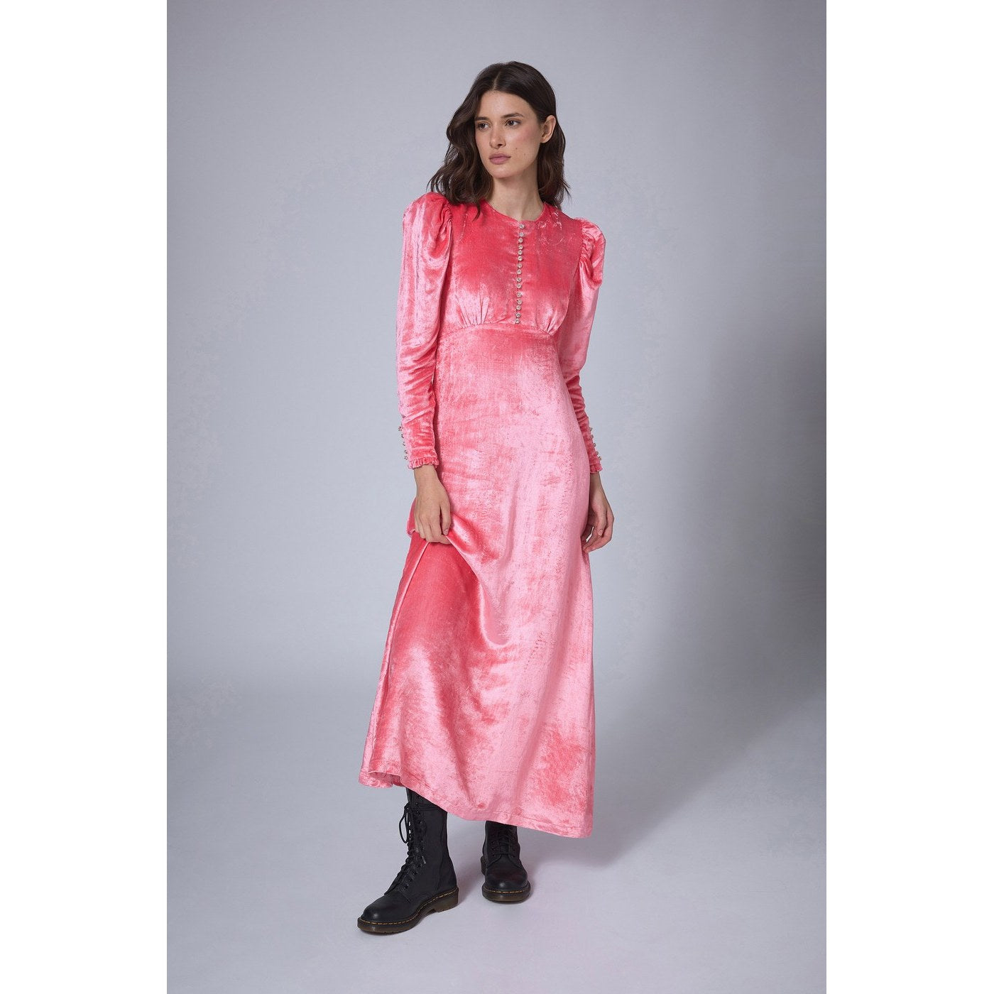 Robe Longue Velvet Night - Rose