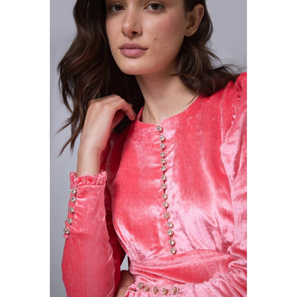 Robe Longue Velvet Night - Rose