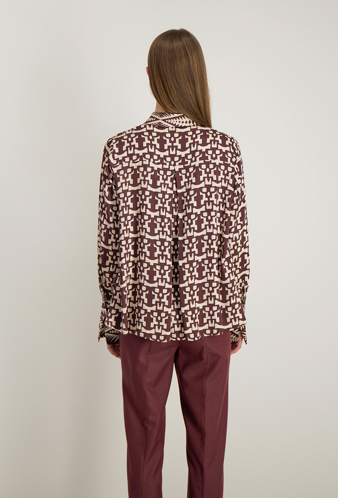 Azel Long-Sleeved Shirt - Burgundy