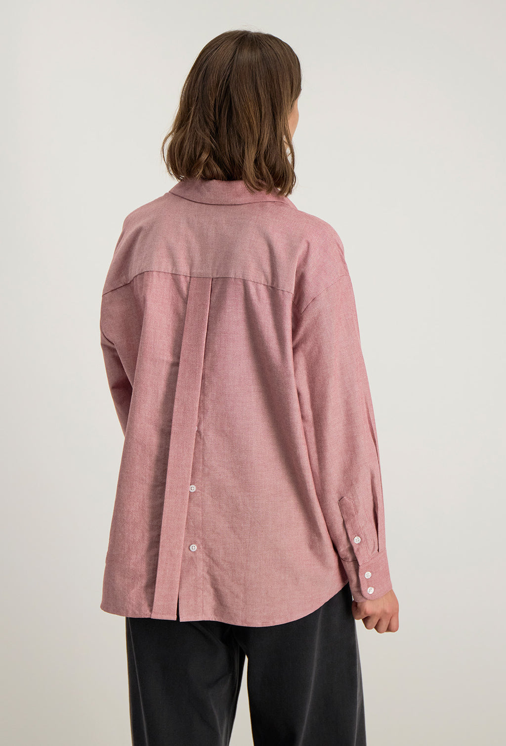 Zynae Long-Sleeved Oversized Shirt - Burgundy