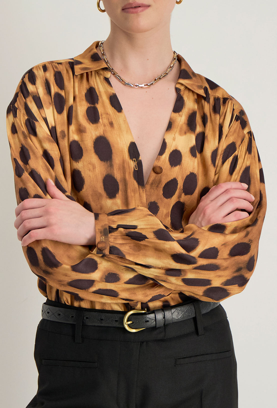 Chemise Ml S/col Cyrielle - Caramel