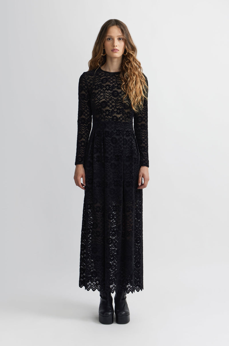 Robe Longue Corbeille - Noir