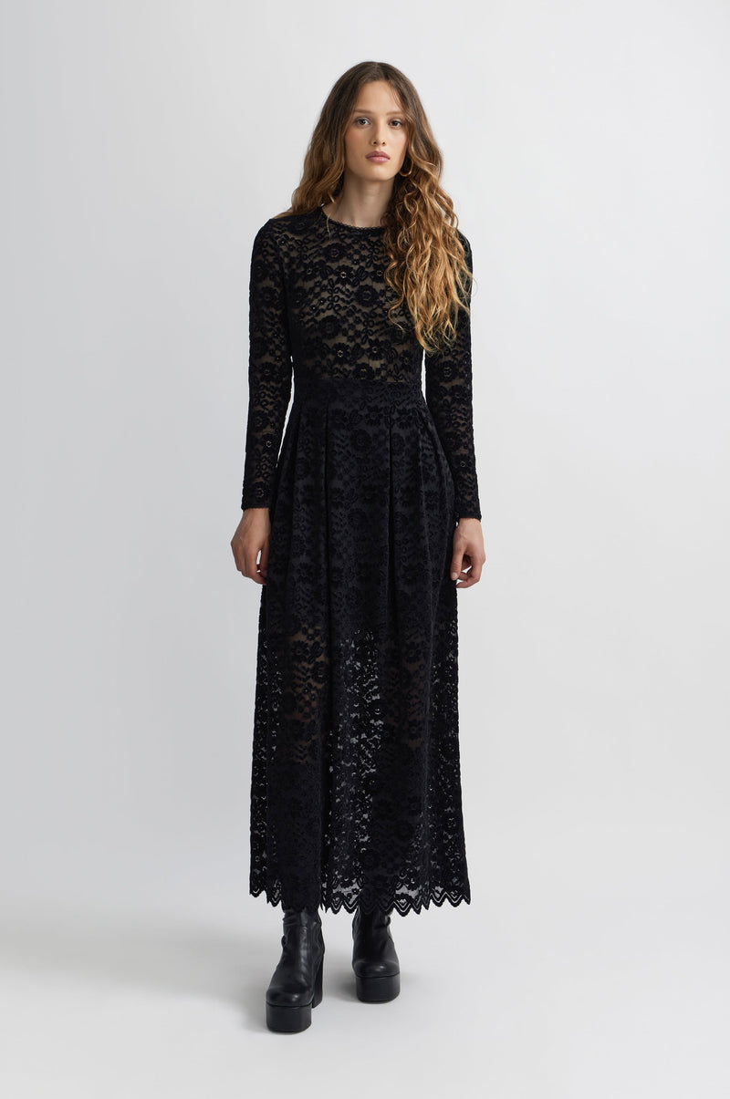 Robe Longue Corbeille - Noir