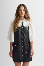 Faux Leather Dress - Black