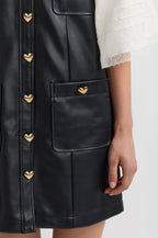 Faux Leather Dress - Black