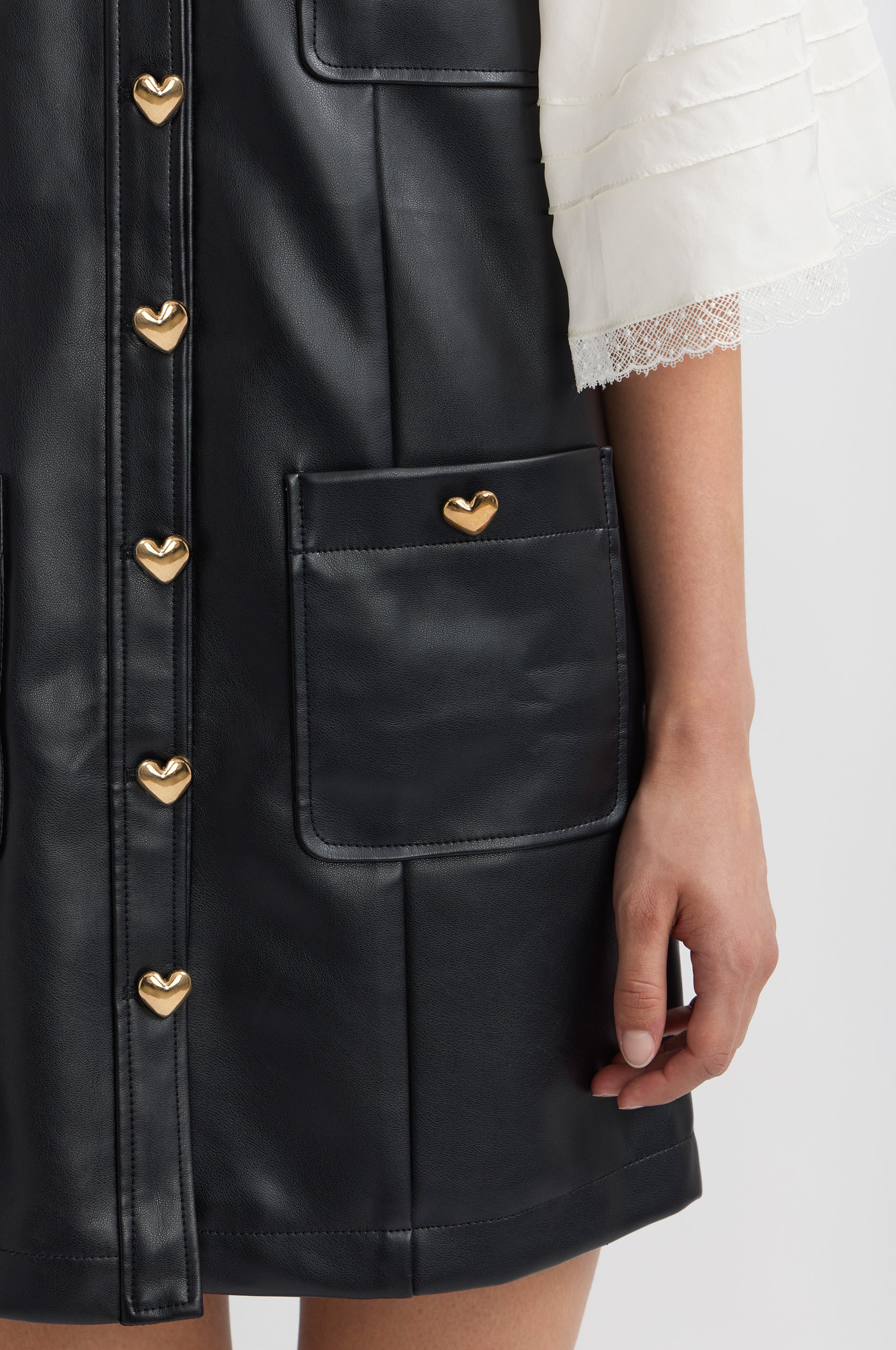 Faux Leather Dress - Black