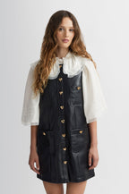 Faux Leather Dress - Black