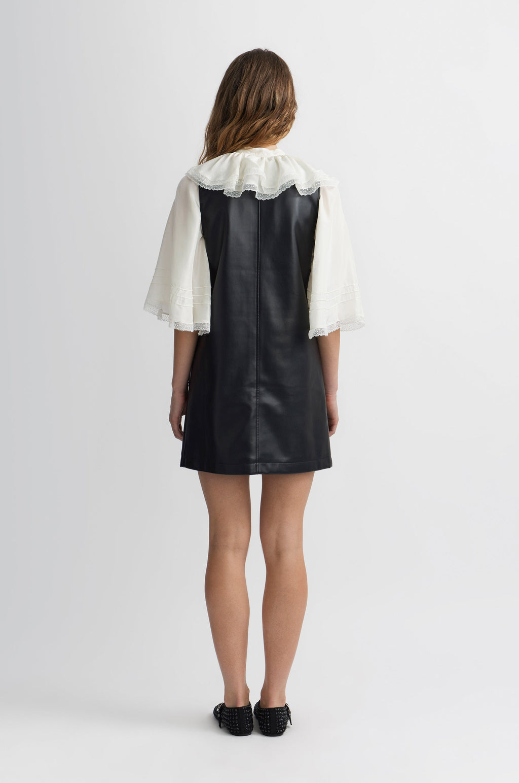 Faux Leather Dress - Black