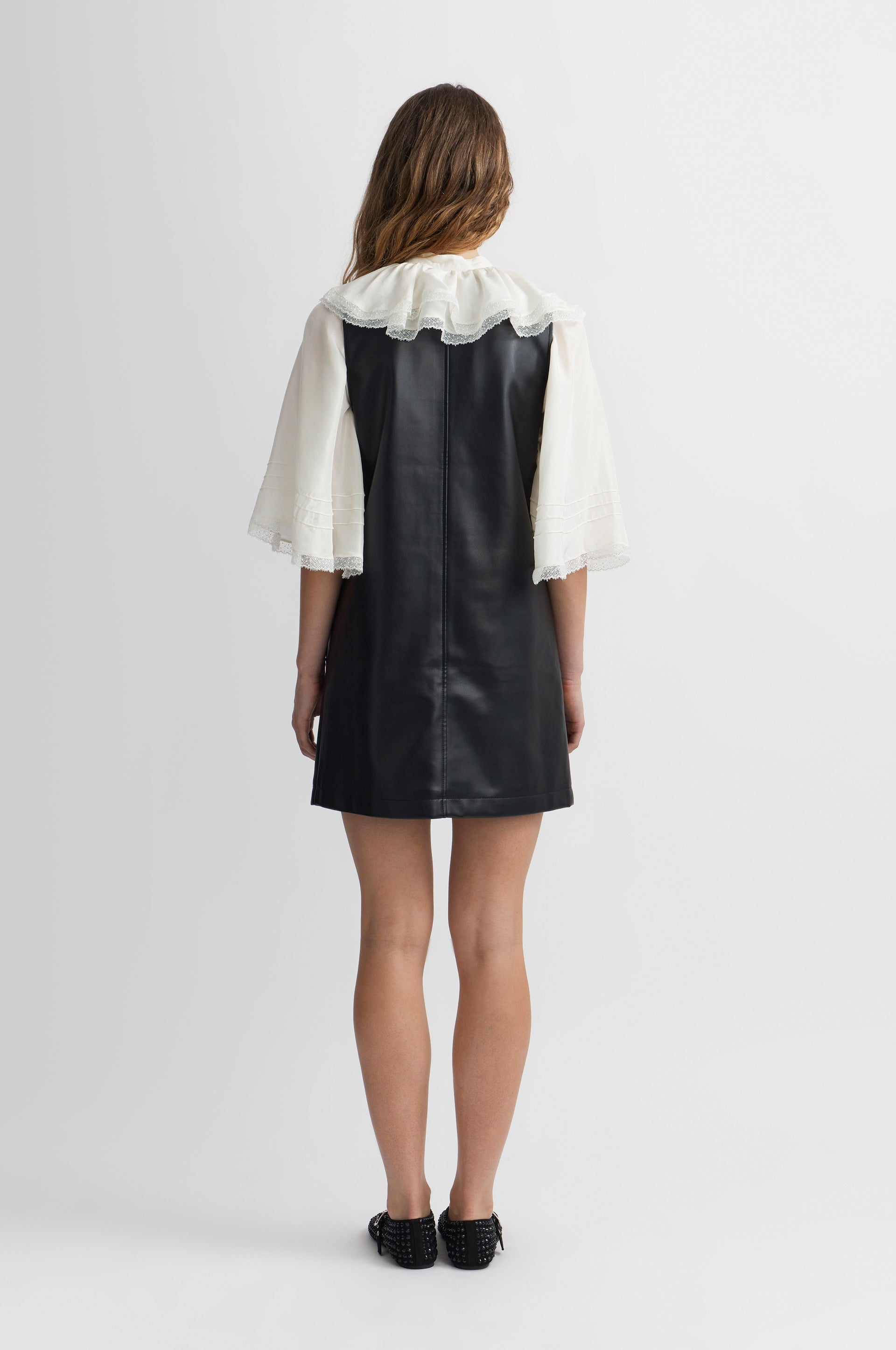 Faux Leather Dress - Black