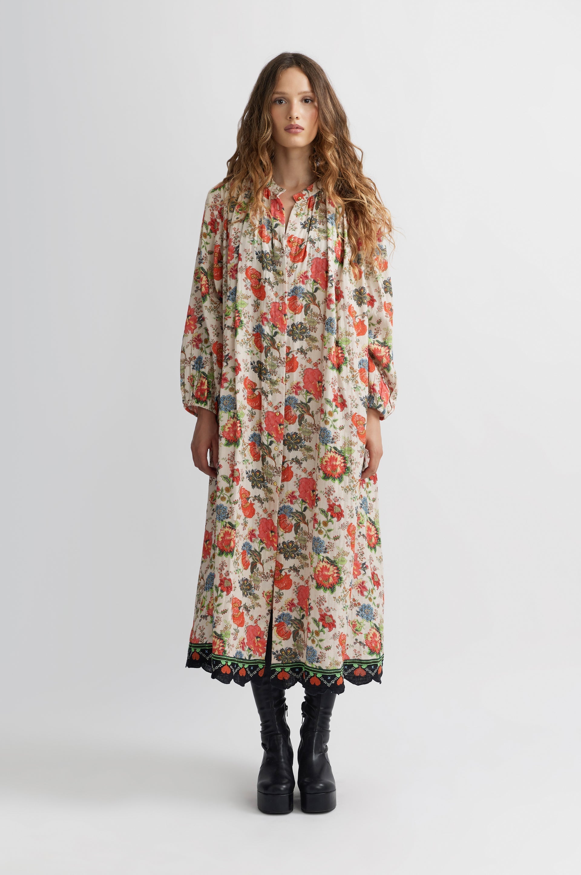 Vestido Largo Jouy - Crudo