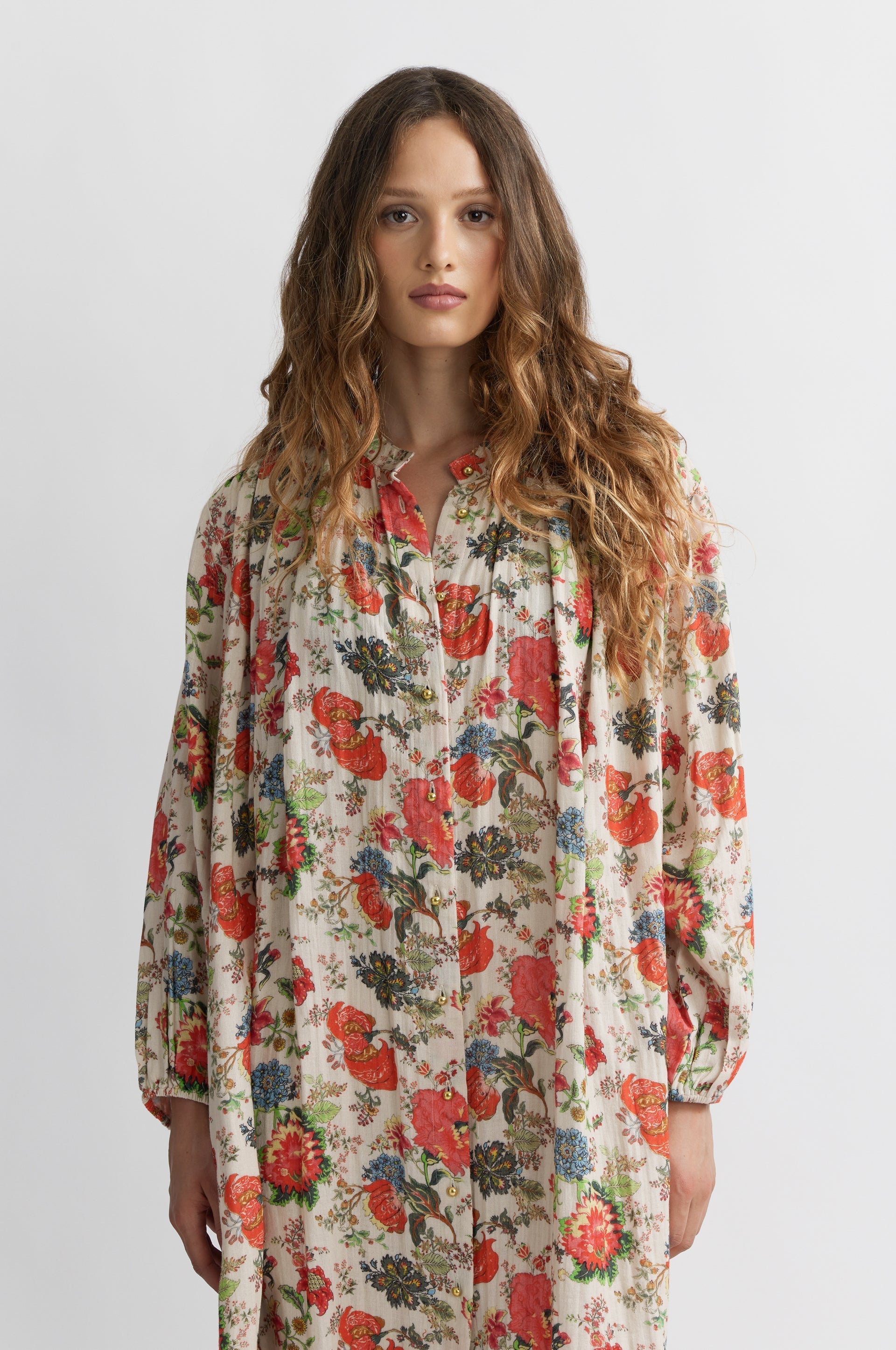 Vestido Largo Jouy - Crudo