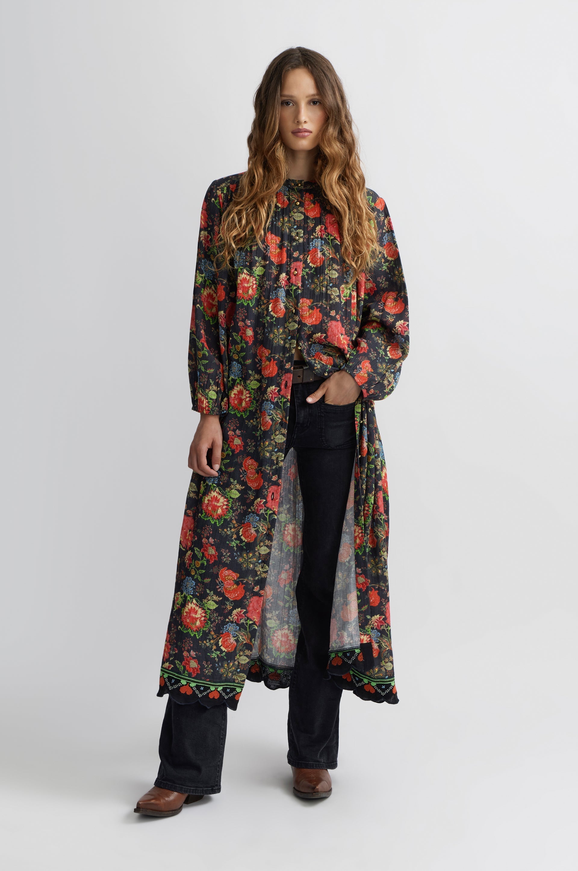 Robe Longue Jouy - Ecru