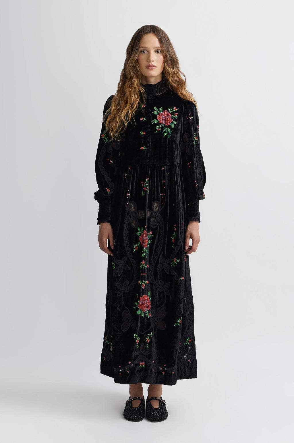 Nappe Long Dress - Black
