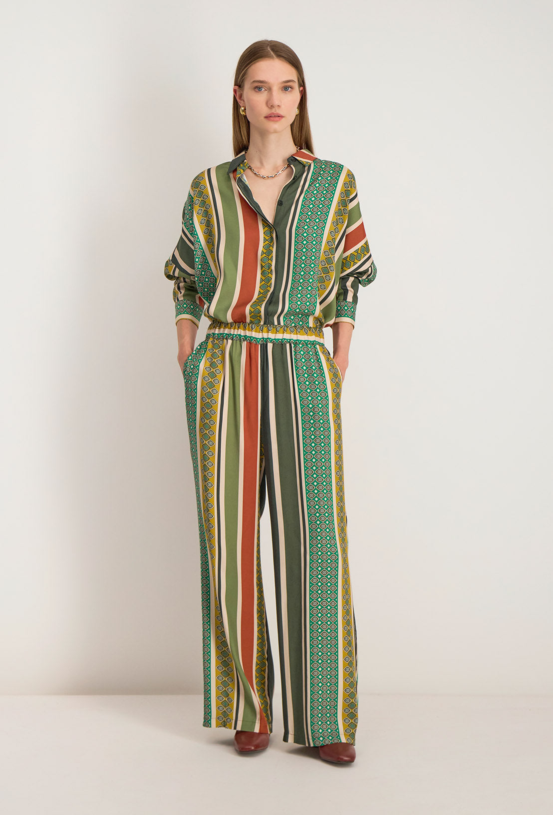 Neria Elasticated Trousers - Multicoloured