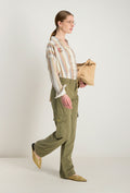 Ayna Embroidered Trousers - Khaki