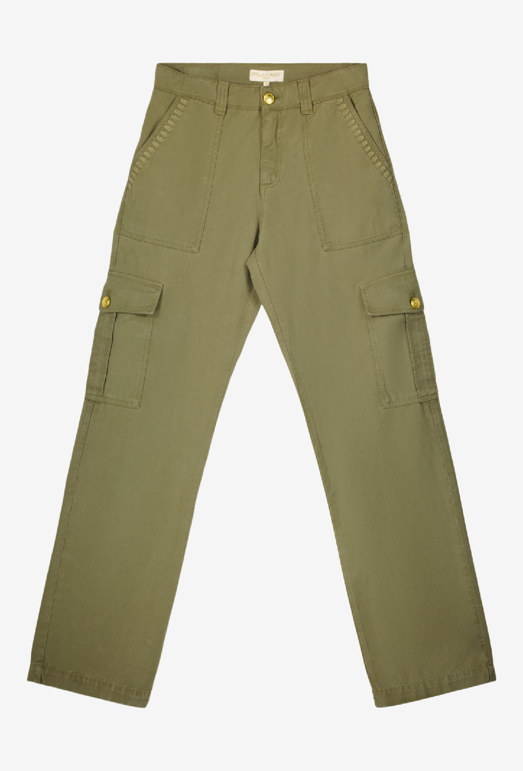 Ayna Embroidered Trousers - Khaki
