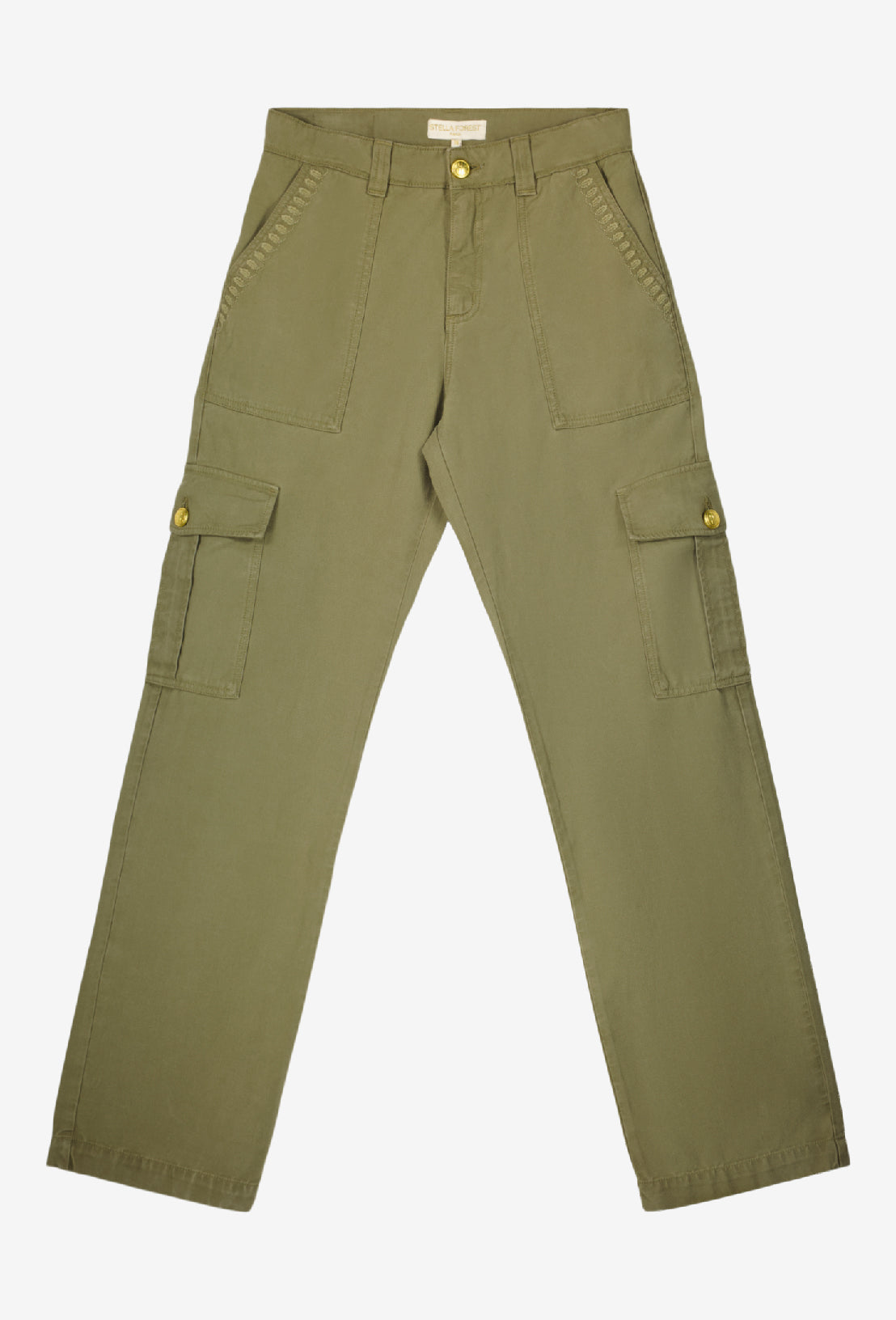 Ayna Embroidered Trousers - Khaki
