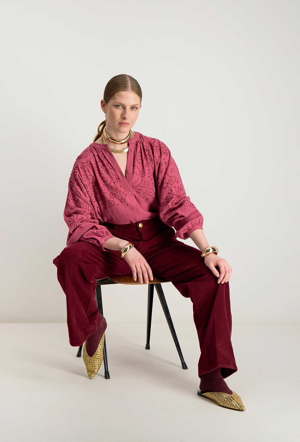 Weite Hose Indira - Bordeaux