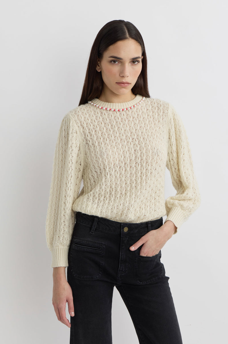 Pull Perles - Ecru