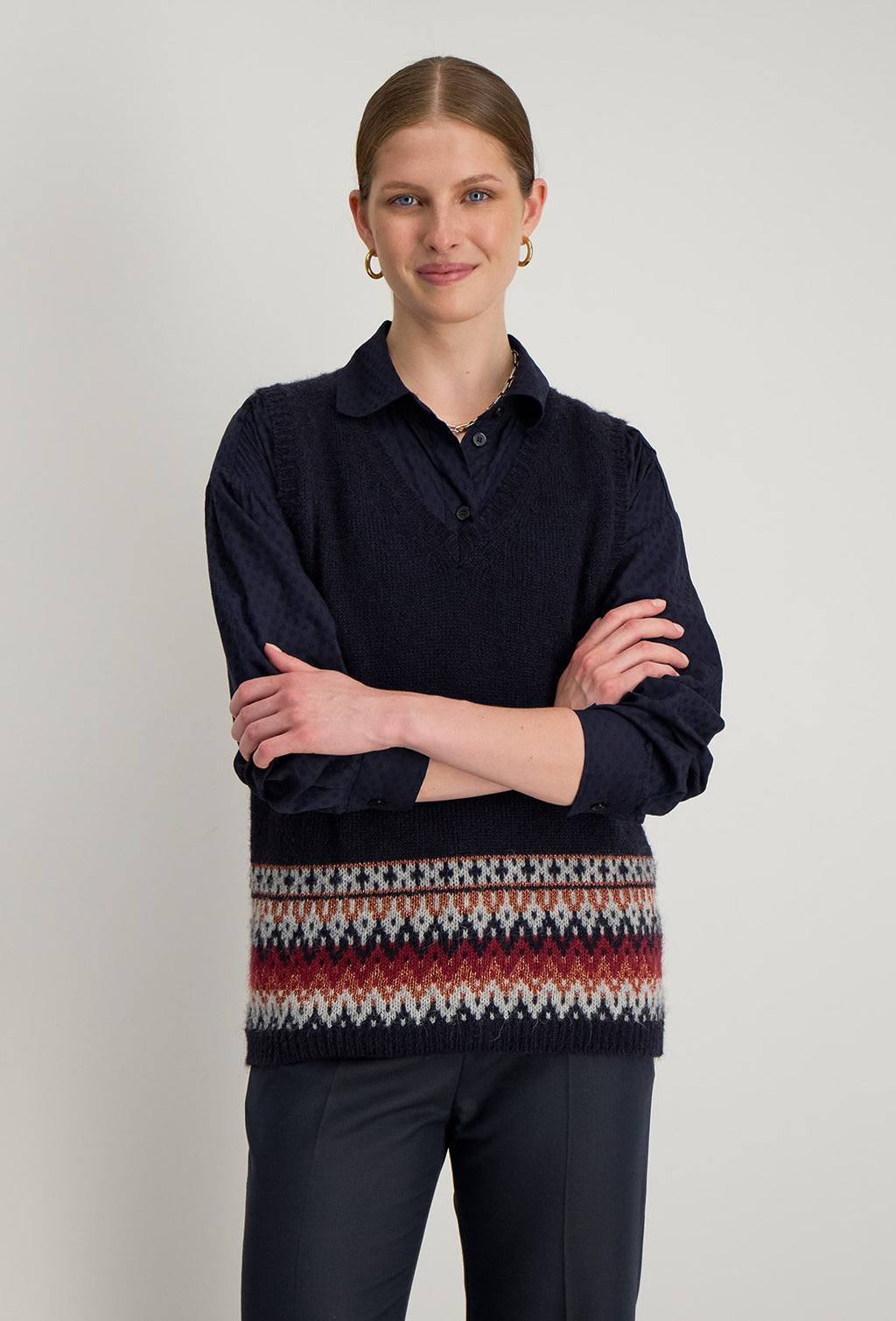 Pull Jacquard Mc Viany - Marine