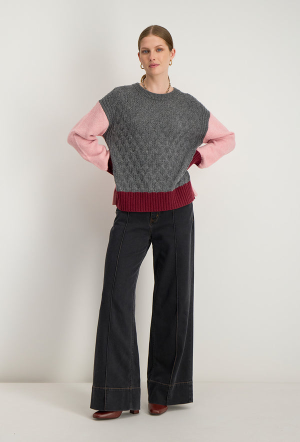 Maglione Colorblock Irida - Rosa