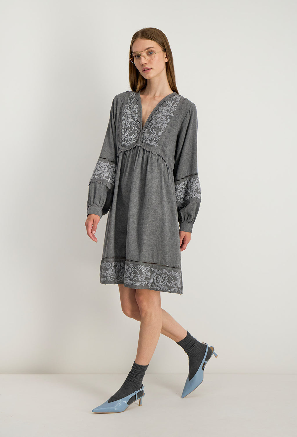 Abito Corto Ml Radia - Grigio