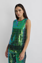Sequin Top - Tartan 2
