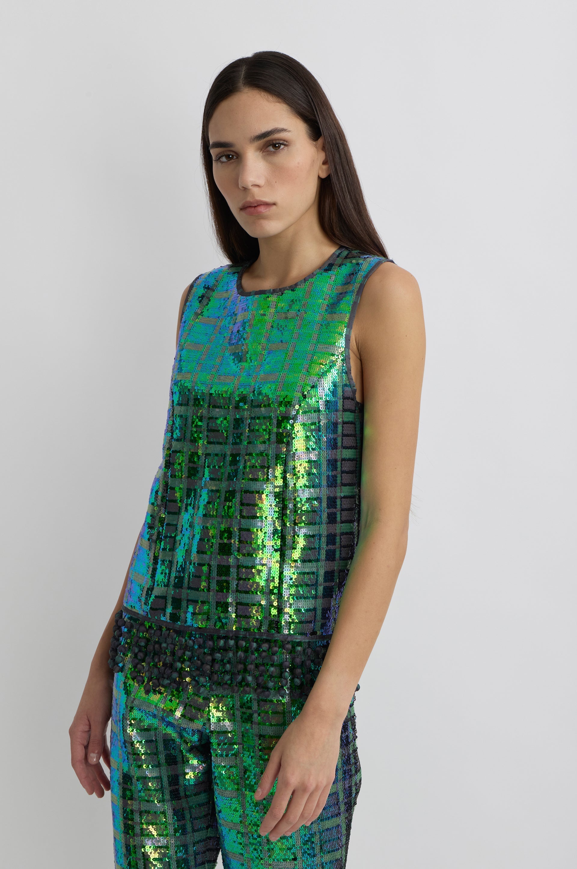 Sequin Top - Tartan 2