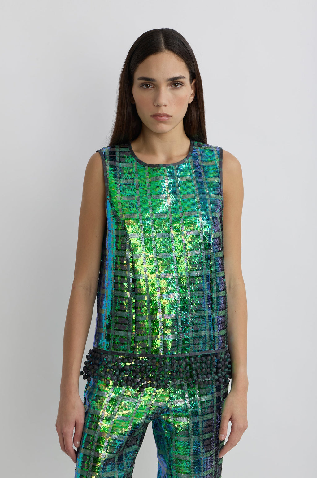 Sequin Top - Tartan 2