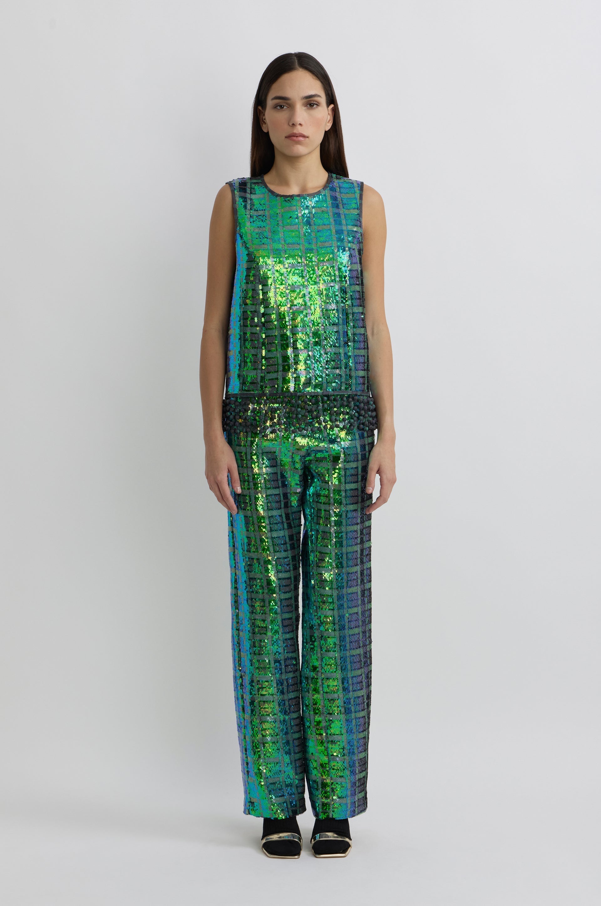 Sequin Top - Tartan 2