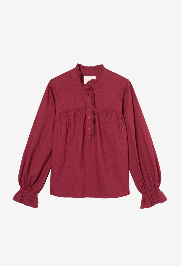 Hesme Button Tunic - Raspberry