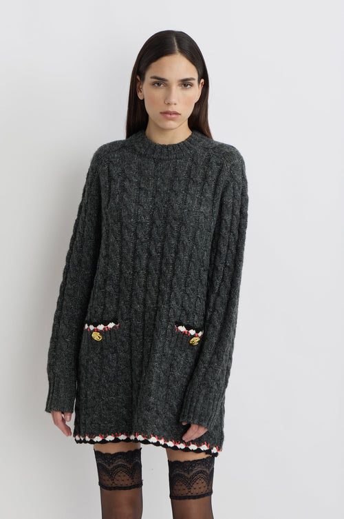 Pull Long Twist - Gris
