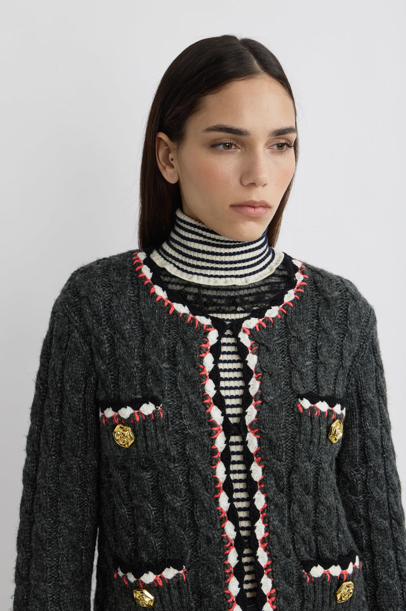 Cardigan Twist - Gris