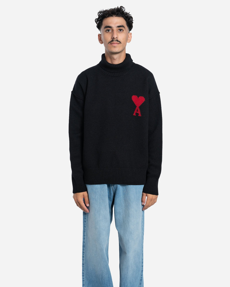 Ami Paris - Jersey De Lana Con Cuello Embudo Ami De Coeur
