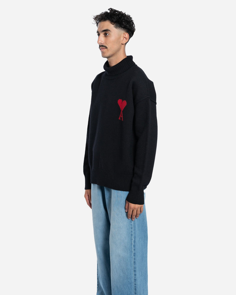 Ami Paris - Jersey De Lana Con Cuello Embudo Ami De Coeur