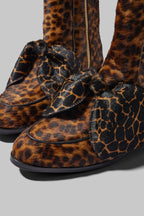 Boots Bb En Cuir Imprimé Léopard & Girafe