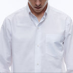 White Cotton Oxford Shirt - White