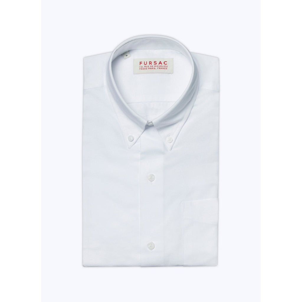 White Cotton Oxford Shirt - White