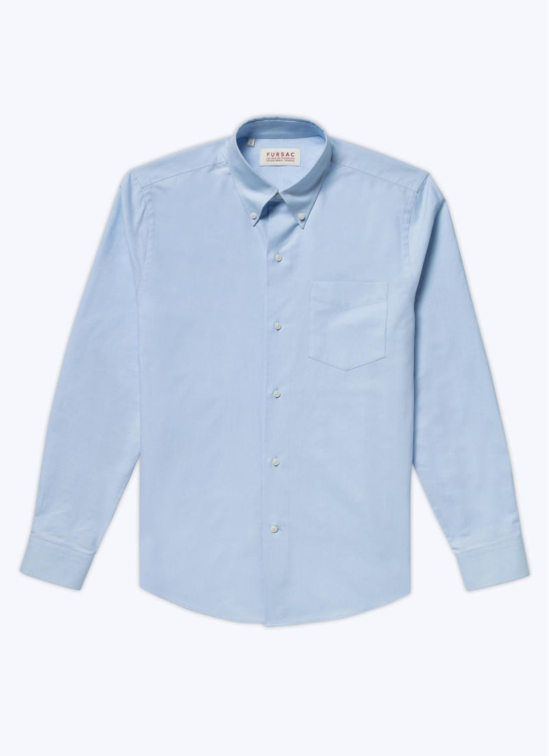 Fursac - Chemise En Oxford De Coton - Ciel - Homme