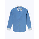 Fursac - Blue Cotton Poplin Collar Shirt Blanc