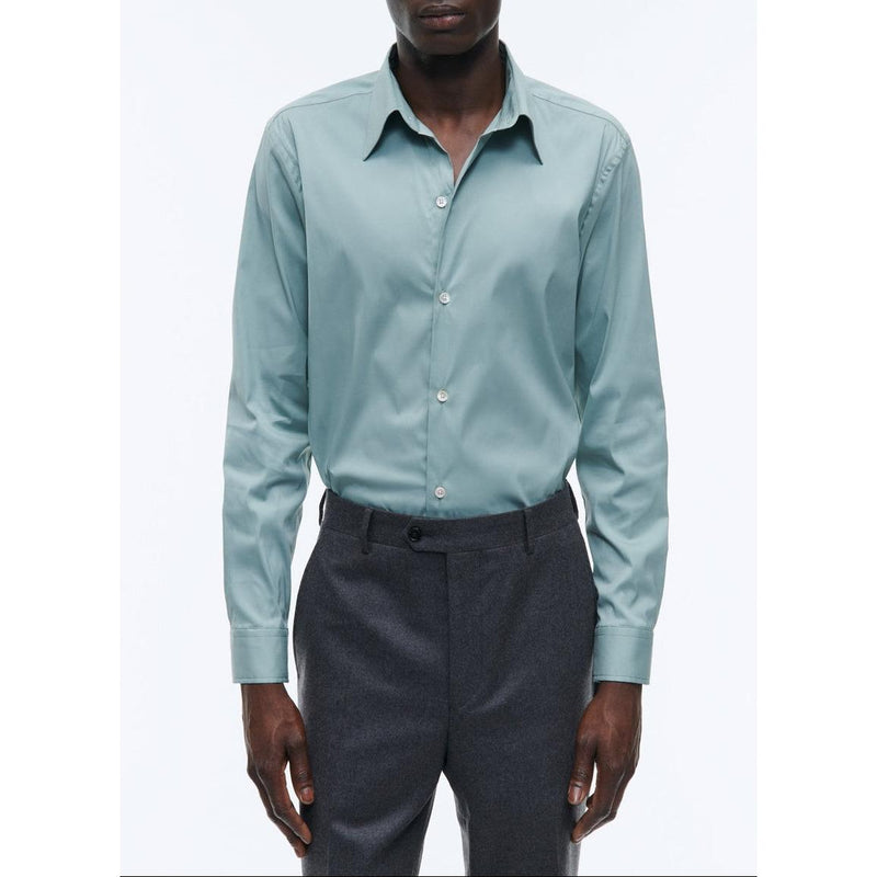Chemise En Popeline De Coton Mélangé - Vert