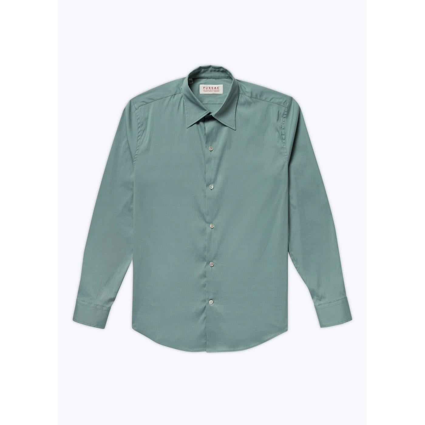 Fursac - Camisa En Popelín De Algodón Mixto - Verde