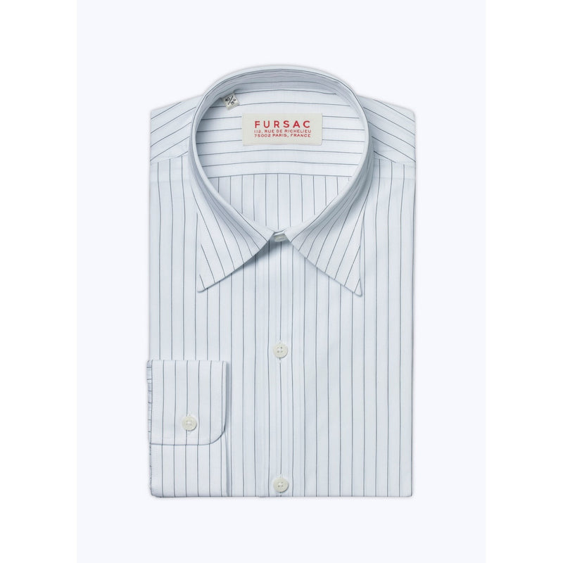 Fursac - Chemise En Popeline De Coton À Rayures - Blanc - Homme