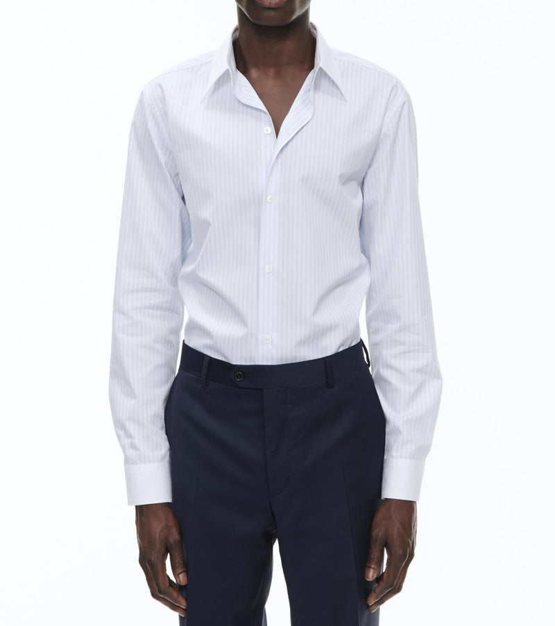 Fursac - Camisa de popelina de algodón a rayas - Cielo - Hombre