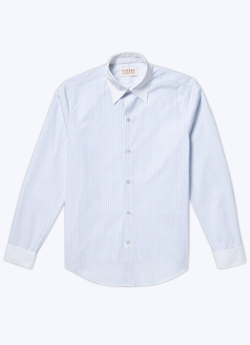 Fursac - Striped Cotton Poplin Shirt - Sky Blue - Men