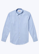 Fursac - Sky Blue Striped Cotton Poplin Shirt