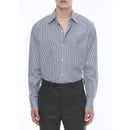 Chemise En Coton - Rayures Baton Bleu Marine