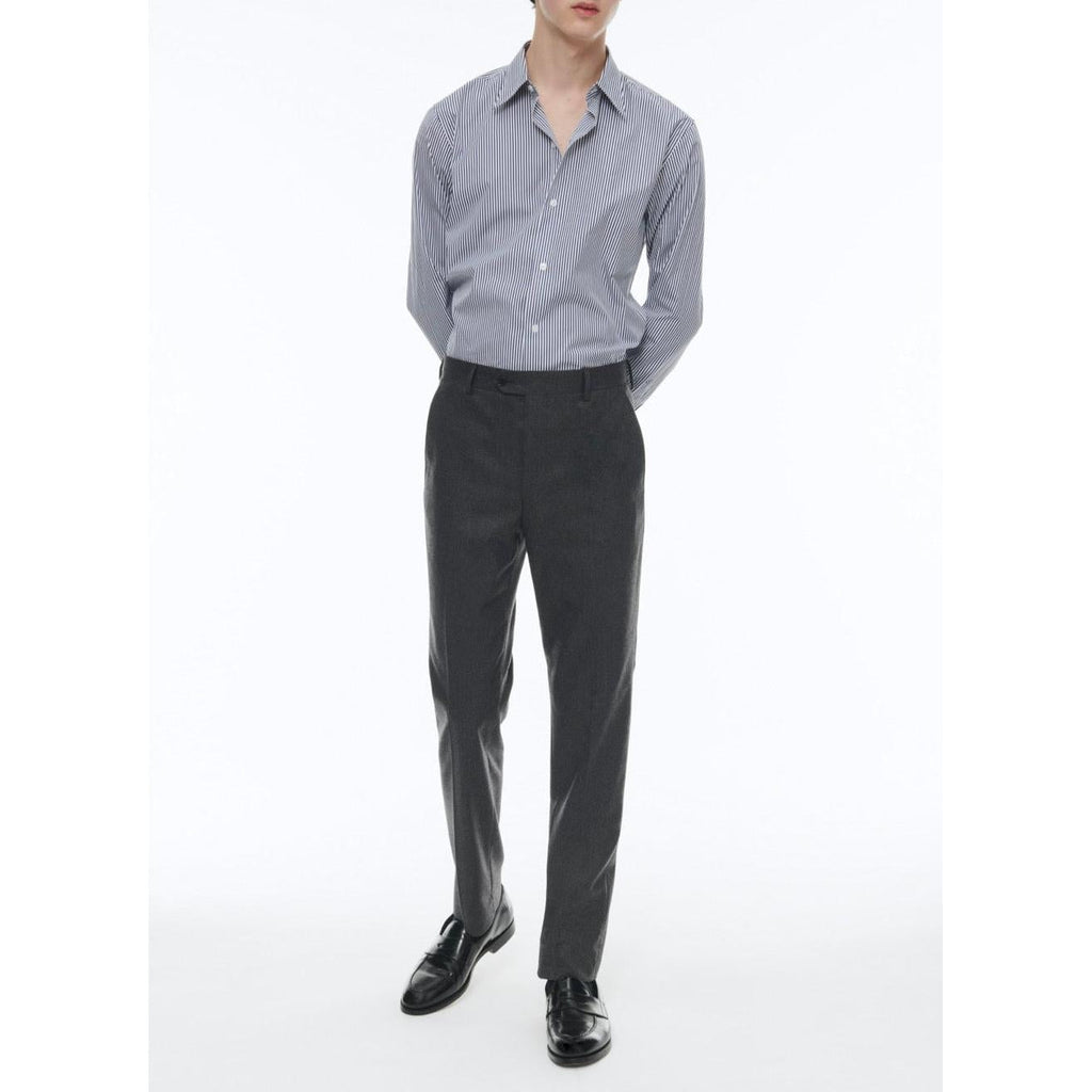 Fursac - Cotton Shirt - Navy Blue Baton Stripes