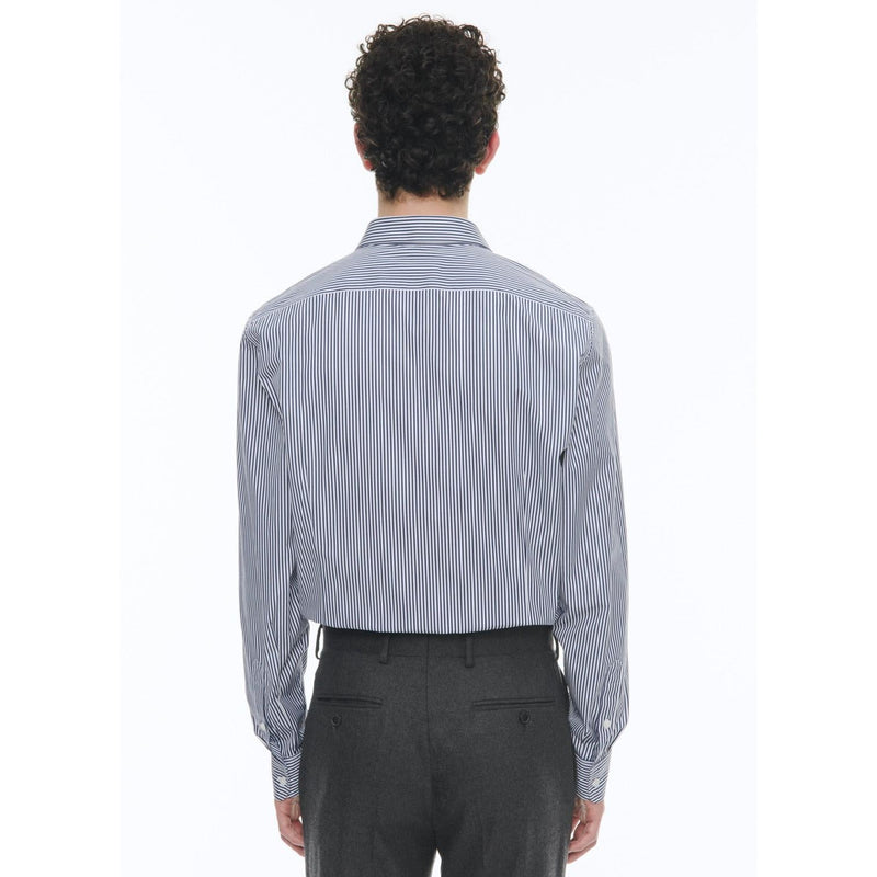 Chemise En Coton - Rayures Baton Bleu Marine
